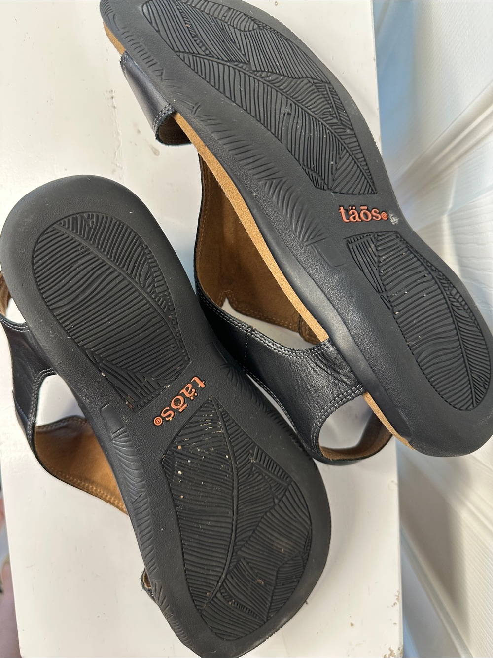 Taos Footwear Black Leather The Show Adjustable Support Sandals - Picture 7 of 9